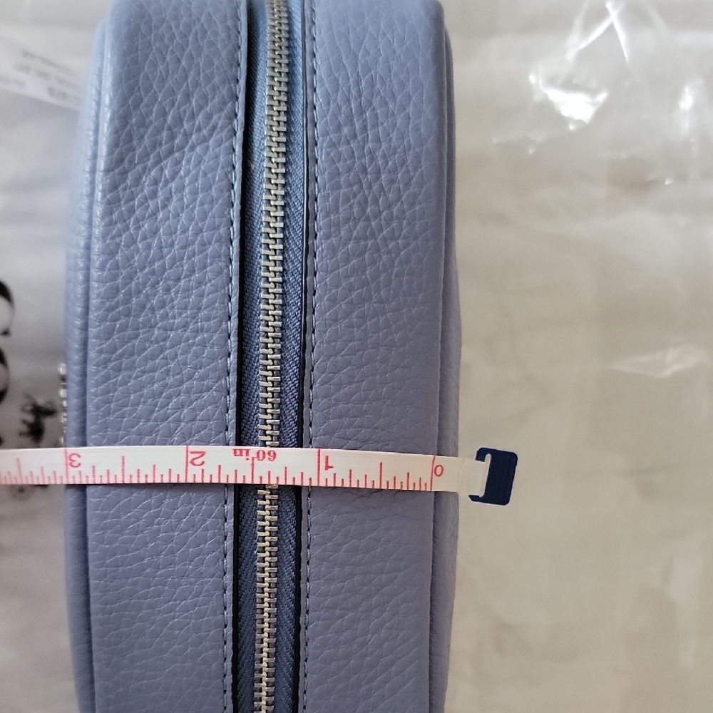 Coach X Disney Cinderella Pebbled Blue Leather Cosmetic Bag - Picture 6 of 10